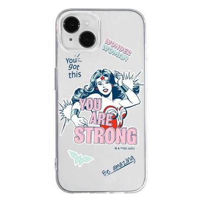 ERT GROUP mobiltelefonfodral för Apple Iphone 14 originalt och officiellt licensierat DC mönster Wonder Woman 025 optimalt anpassad till formen på mobiltelefonen, gedeeltelijk transparant