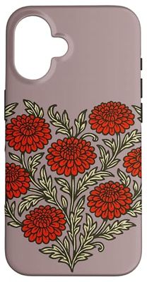 Retro Chrysanthemum Flower Vintage Floral Aesthetic Case for iPhone 16