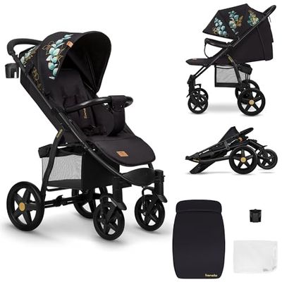 LIONELO ANNET Kinderwagen - Lichtgewicht, met één hand opvouwbaar, verstelbare rug/voetsteun tot ligstand, grote wielen, XXL luifel, voetenzak klamboe, tot 22 kg, veilig comfortabel Kinder Buggy Baby