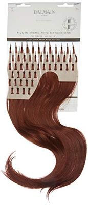 Balmain Micro Ring Extensions Human Hair 50-Pieces, 40 cm Length, 5Rm Light Mahogany Red Brown, 240 g