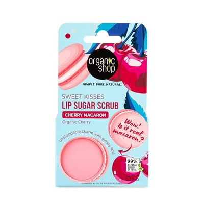Organic Shop Lip Sugar Scrub Cherry Macaron, 10 ml