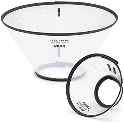 KVP Hondenhalsband - Cranberry, transparante kunststof, gewatteerde stof, kliksluiting, verstelbare pasvorm, medium hondenras, waterdicht, 9 cm halsmaat, voorkomt bijten, likken en krabben