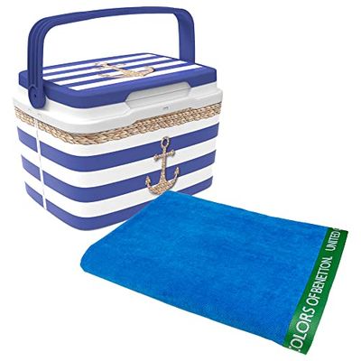 Frigorifero Life Story 5 Litri Classic Navy + Telo mare 90 x 160 cm 380 gsm velluto 100% cotone blu
