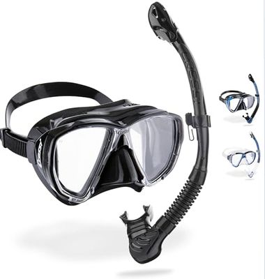 CRESSI Combo Big Eyes+Alpha U.D. Black/Black - Masque Unisexe Visibilité Extraordinaire Big Eyes et Tuba Sec Alpha U.D. Idéal pour la Plongée et Snorkeling, Noir/Noir, Taille Unique