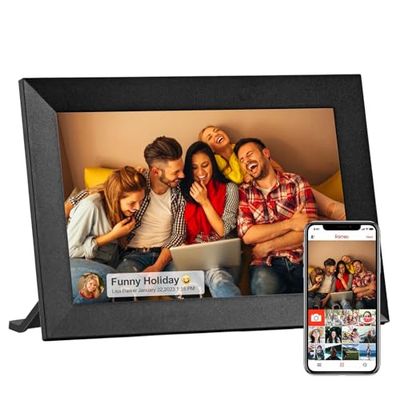 HIYAA Cornice digitale Wi-Fi, 10,1 pollici, cornice digitale elettronica da 32 GB, memoria integrata da 1280 x 800 IPS LCD touchscreen, facile condivisione di foto e video tramite app Frameo