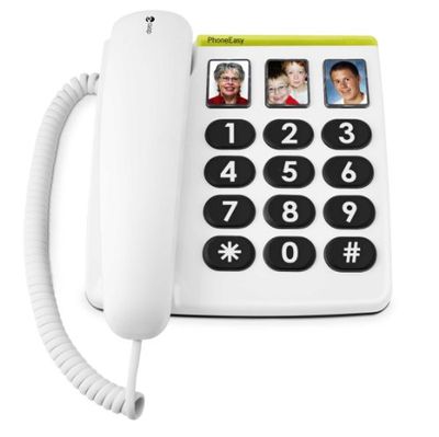 Doro PhoneEasy 331ph Téléphone Fixe pour Seniors avec GrandesTouches, Numérotation Abrégée et Compatible avec Appareils Auditifs [Version Française]