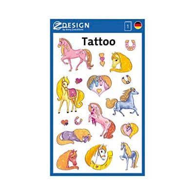 Kindertattoos voor meisjes. Paarden 17 Designs paarden