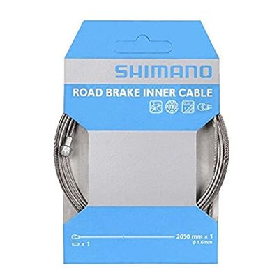 Shimano Linka hamulcowa rower wyścigowy, srebrny/czarny, długość: 2,05 mm