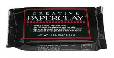 Glorex 0 0904-Argilla Paperclay, 450 g Bianco, Pronto all'Uso, Argilla da Modellare indurente all'Aria a Base, lavori di modellazione fine, Cellulose, White