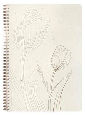 Clairefontaine 813065C Tulip Paper Notebook with Double Spiral DIN A4 21 x 29.7 cm 74 Sheets Dots/Dot Squared Pack of 1