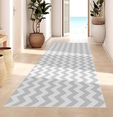 Viniliko Rug Chevron, Vinyl, Grey, 80 x 300 x 3 cm