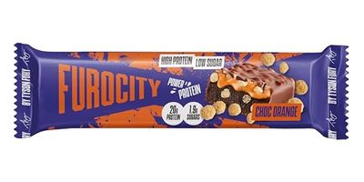 Furocity Protein Bars, Chocolate Orange Flavour, High Protein, 20g Protein per Serving, Low Calorie, Low in Sugar, Ideal Pre and Post-Workout Snack, 15 x 60g Bars