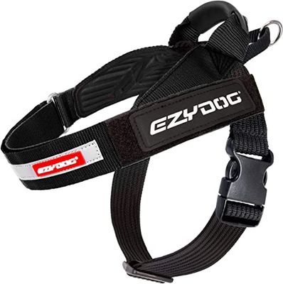 EZYDOG Express Hondentuigje, hondentuigje voor kleine, middelgrote en grote honden, schuin, ergonomisch design, gevormde handgreep, gemakkelijk los te maken zijgesp (XS, zwart)