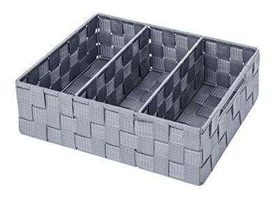 Wenko Organizzatore da bagno Adria con maniglia, grigio - Contenitore per il bagno Capacità: 6 l, Polipropilene, 32 x 10 x 21 cm, Grigio