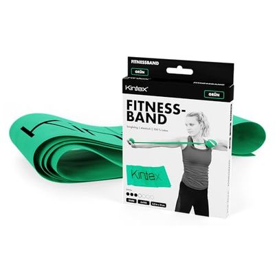 Kintex Fitnessband, 2,5 m x 15 cm, gymnastiekband in 7 diktes, 100% latex, draagbare trainingsband
