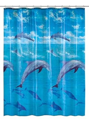 Kleine Wolke 5201148305 Dolphin Rideau de Douche Multicolore 180 x 200 cm, Clair