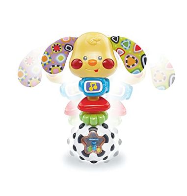 VTech- Toby Perrito Sonajero Electrónico con Luz Y Voz, Dibujos Animados, Multicolor, Talla Única (3480-184722), de 3 meses a 2 años.