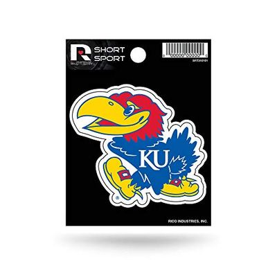 Rico Industries NCAA Kansas Jayhawks Die Cut Team Logo Short Sport Sticker