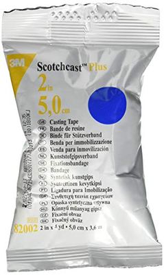 3M Scotchcast Plus Bandage van glasvezel met polyurethaanhars, watergeactiveerd, licht, duurzaam, ademend, blauw, afmetingen 5 cm x 3,65 m, 10 stuks