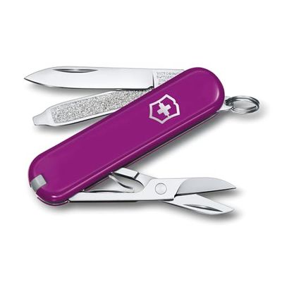 Victorinox Taschenmesser Classic SD Tasty Grape (7 Funktionen, Klinge, Schere, Nagelfeile), klein