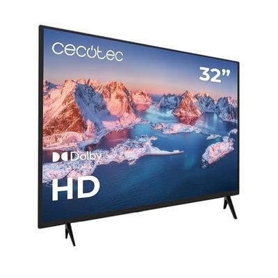 Cecotec TV, led-tv, 81,3 cm (32 inch), 0-serie 0032S, 81,3 cm (32 inch), HD, optimale beeld- en videoresolutie, Dolby-systeem, flash-geheugen, HDMI/USB-connectiviteit, afstandsbediening