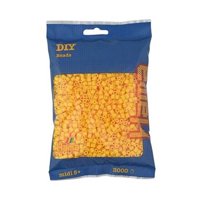 Hama Perlen 201-03 - Sachet d'environ 3 000 perles midi multicolores de 5 mm de diamètre - Jaune - Amusement créatif pour les enfants à partir de 5 ans - Petit format