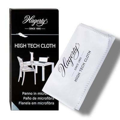 Hagerty High Tech Cloth Paño de limpieza de microfibras 40 x 36cm I paño extra fino para limpieza de gafas pantallas espejos cristales superficies de policarbonato, etc I no deja rayones ni pelusas
