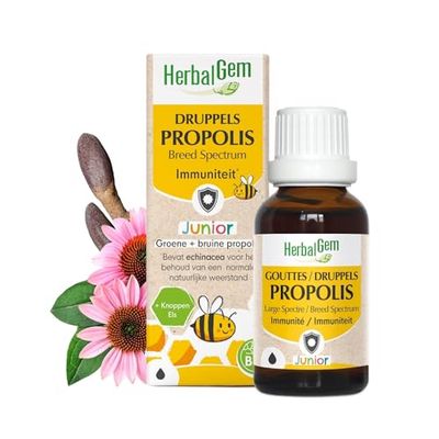 Herbalgem Propolis Junior Gouttes Bio Dès les Premiers Signes du Refroidissement 15 ml