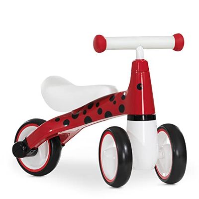 hauck Bici senza Pedali 1st Ride Three - Triciclo Bambini 1 Anno fino a 20Kg - Bici con 3 Ruote EVA e Manubrio Antiscivolo - Bicicletta Senza Pedali, Ergonomica, Antiribaltamento - Coccinella, Rosso