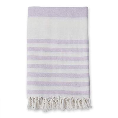 lulujo Turkse Handdoek Zomer, Lila/Wit