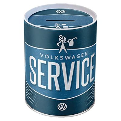 Nostalgic-Art Cabeceira retro VW Service – ideia presente de Vanga Volkswagen, frasco metálico para dinheiro, alcance design vintage, 1 l