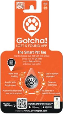 Gotcha Smart husdjurs-ID-bricka för husdjur, fästs enkelt på hund- och katthalsband och selar, innehåller personlig kontaktinformation för husdjur för snabb identifiering av Max & Molly