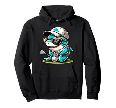 Cool Golf Shark With Sunglasses Pullover Hoodie