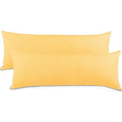 aqua-textil Lote de 2 Fundas de Almohada para cojín de posicionamiento Lateral/de Lactancia, 40 x 145 – con Cierre de Cremallera – 100% algodón – Classic Line 0010095 Crema/Amarillo
