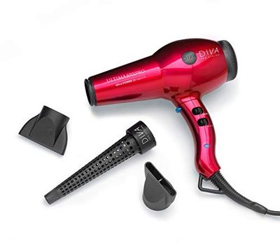 Diva Pro Styling Ultima 5000 Sèche-Cheveux Professionnel avec Conditionnement Ionique 2200 W Rouge