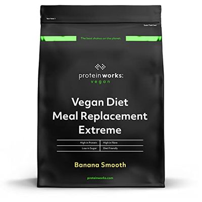 Protein Works - Vegan Diet Meal Replacement Extreme | Plant Based Meal Replacement Shake | Added Vitamins | Aids Weight Loss | 8 Servings | Banana Smooth | 500g