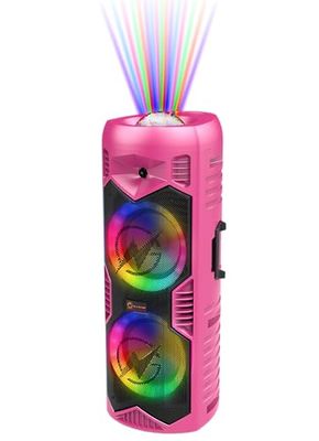 N-Gear Let's Go Party 5150 Rosa - Altavoz Bluetooth portatil - Altavoz inalámbrico de 200 vatios con Luces Disco y micrófono Incluido - 5 Horas de reproducción