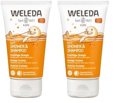 Weleda Happy Orange Kids 2 in1 Shampoo and Body Wash, 150 ml (Pack of 2)