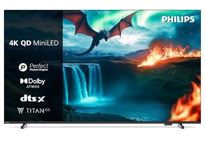 Philips Ambilight 75MLED820 Mini LED 4K Smart TV - Display 75’’ con processore P5 Perfect Picture Ultra HD, Titan OS, Dolby Vision e Dolby Atmos Sound