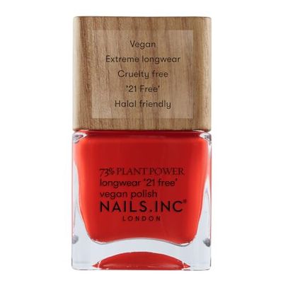 Nails Inc – ECO EGO Plant Power veganskt nagellack – 73% plantbas, 100% vegansk och djurförsöksfri – perfekt manikyr, strålande röd – för miljömedveten nagelkonst