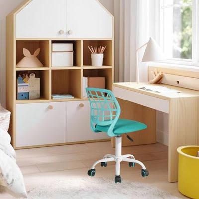 FurnitureR Chaise de Bureau réglable en Hauteur - Ergonomique et colorée - avec Dossier et accoudoirs - 5 Roues - pour Enfants de 3 à 10 Ans - Charge maximale : 100 kg