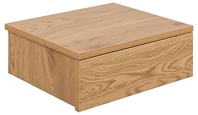 AC design furniture Asta rustik fyrkantigt nattduksbord med 1 låda i vildek, för väggmontering, minimalistisk design, organisering av sovrummet, B: 37 x H: 13 x D: 32 cm