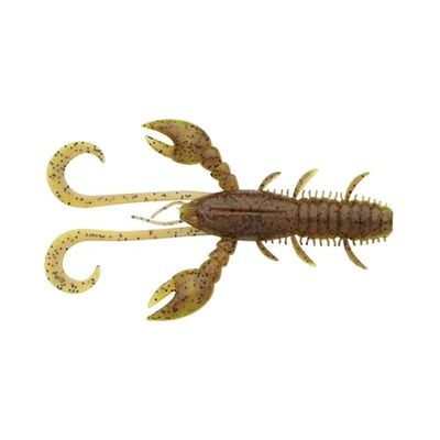 Berkley Pulse Realistic Craw; leurre en Plastique Souple pour la pêche aux prédateurs en Eau Douce; Texas Rig, Carolina Rig, Cheb Rig, Ned Rig & Jighead, Brown Chartreuse