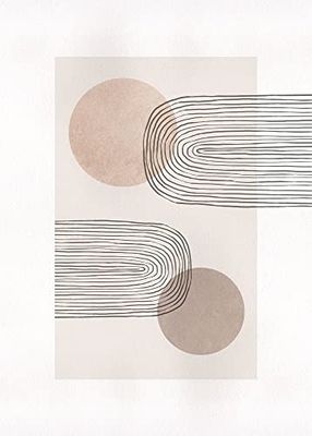 Komar Quadro da parete Line Art Rainbow – Dimensioni: 50 x 70 cm – Poster stampa artistica decorazione soggiorno camera da letto