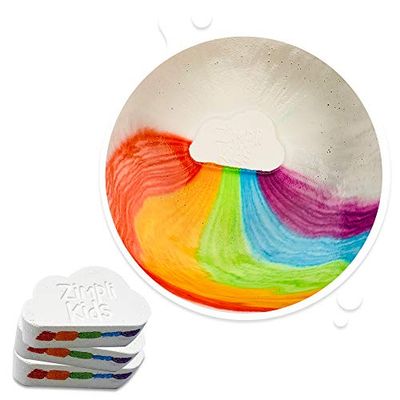 Zimpli Kids - 3 grandi pompe da bagno con effetto effective arcobaleno e nuvola, pompe da bagno per bambini con effetto speciale, regalo ideale per compleanni di bambini, vegani e non testati sugli