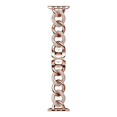 Swarovski Cinturino a catena scintillante, per Apple Watché 40 mm e 41 mm, tonalità oro rosa, finitura tonalità oro rosa