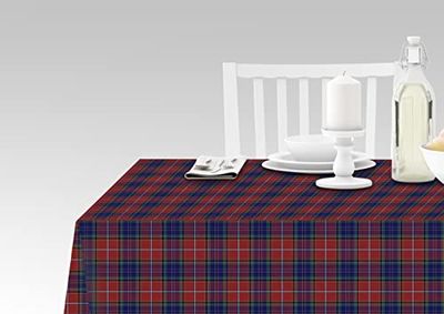 Doge Milano Nappe avec impression numérique, 100% Made in Italy Nappe antidérapante pour salle à manger, lavable et antitache, Tartan - Modèle Romane, 240x140 cm