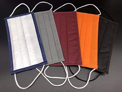CECONCEPT 5 stuks stofmasker, 20 keer wasbaar, 3-laags, categorie 1, UNS1, AFNOR, DGA-gecertificeerd, 5 kleuren