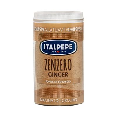 Italpepe, Zenzero Macinato, Gusto Leggermente Pungente e Piccante, Fonte di Potassio, Pack Richiudibile e Riciclabile, Ideale da Aggiungere per Creare Biscotti e Creme, Ottimo anche per Carne e Pesce