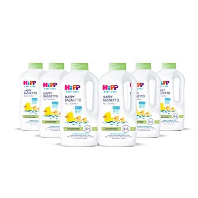 HiPP Baby Care Szczęśliwa kąpiel pod prysznic dla niemowląt, rodzinna, do skóry wrażliwej, neutralne pH, z naturalnym ekstraktem z organicznych migdałów, 1 butelka 1000 ml